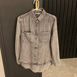 72. Melissa Nepton Grey Tencel Blouse